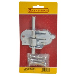 CenturionĀ® Oval Padlock Bolt, Zinc Plated