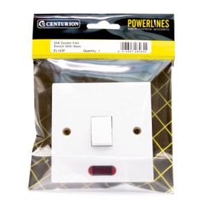 PowerlinesĀ® 20 Amp Double Pole Switch with Neon