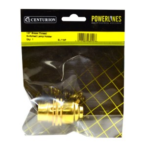 PowerlinesĀ® 1/2" Brass Thread Switched Lamp Holder
