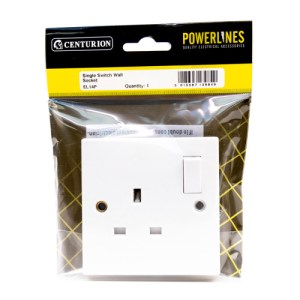 Powerlines® 13 Amp 1 Gang Switched Wall Socket