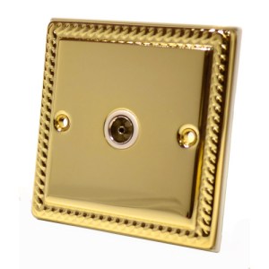 CenturionĀ® Georgian Coaxial Socket - White Switch