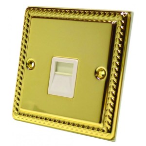 CenturionĀ® Georgian Master Phone Socket - White Switch