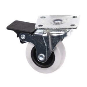 Centurion® Thermoplastic Castors - Swivel with brake, 50mm, Silver/Black