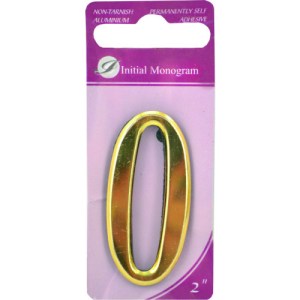 Initial MonogramĀ® 2" Gold Effect Numeral 0