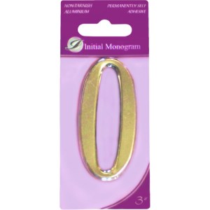 Initial MonogramĀ® 3" Gold Effect Numeral 0
