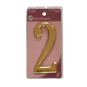 Initial MonogramĀ® 3" Gold Effect Numeral 2