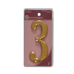 Initial MonogramĀ® 3" Gold Effect Numeral 3