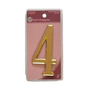 Initial MonogramĀ® 3" Gold Effect Numeral 4