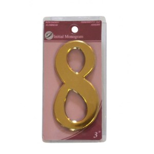 Initial MonogramĀ® 3" Gold Effect Numeral 8