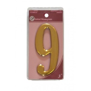 Initial MonogramĀ® 3" Gold Effect Numeral 9