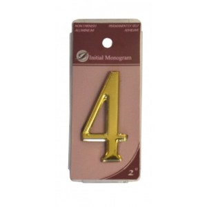 Initial MonogramĀ® 2" Gold Effect Numeral 4