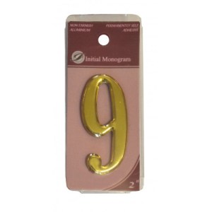 Initial MonogramĀ® 2" Gold Effect Numeral 9
