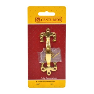 CenturionĀ® 100mm (4") PB Solid Brass Fleur De Lys Handle