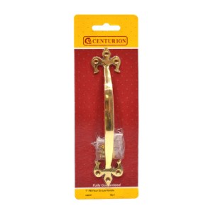 CenturionĀ® Solid Brass Fleur De Lys Handle, Polished Brass, 180mm