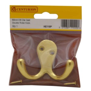 CenturionĀ® 50mm EB Die Cast Double Robe Hook
