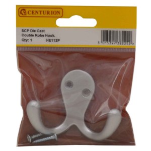CenturionĀ® 50mm SCP Die Cast Double Robe Hook
