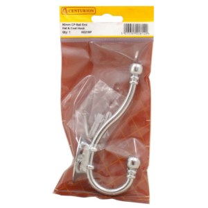 CenturionĀ® 130mm CP Ball End Hat & Coat Hook