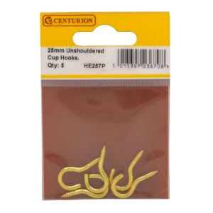 CenturionĀ® 25mm EB Unshouldered Cup Hook (Pack of 5)