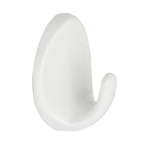 CenturionĀ® 40mm White Plastic Self Adhesive Oval Hook