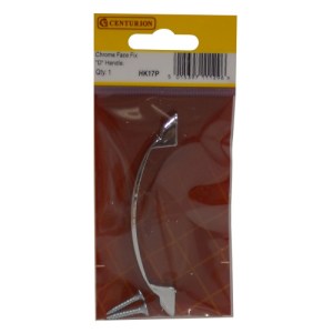 CenturionĀ® Die Cast Cabinet Face Fix 'D' Handle, Chrome Plated, 100mm