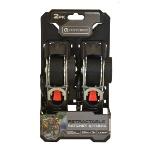 Centurion® Retractable Ratchet Strap 2pk