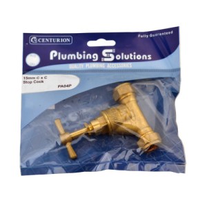 Plumbing Solutions® Brass Stopcock, 15mm C x C