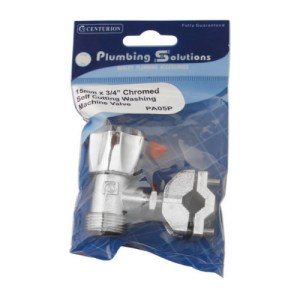 Plumbing Solutions® Self Cutting Appliance Stop Valves, 15mm x 3/4" CP