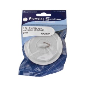 Plumbing Solutions® White PVC Universal Sink Plug, 37mm - 50mm