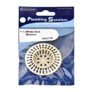 Plumbing Solutions® White Plastic Sink Strainer, 1 1/2"