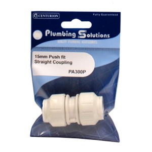 Plumbing Solutions® Plastic Equal Straight Coupling, 15mm