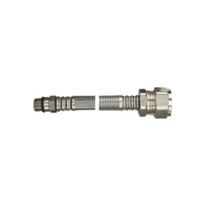Plumbing Solutions® 15mm x 1/2 Stainless Steel Push Fit Flex Connector Iso Valve