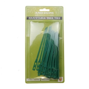 Andersons® Adjustable Tree and Shrub Ties, Green, Pack of 40