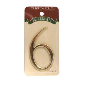 Initial MonogramĀ® 2 1/2" Gold Effect Pullman Numeral 6