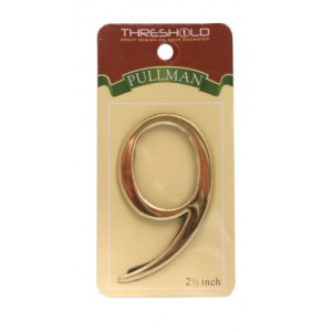 Initial MonogramĀ® 2 1/2" Gold Effect Pullman Numeral 9