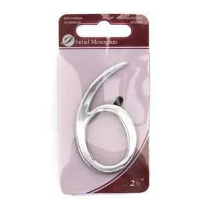 Initial MonogramĀ® 2 1/2" Silver Effect Pullman Numeral 6