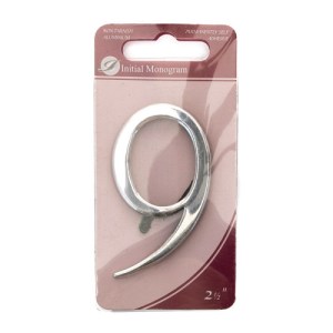 Initial MonogramĀ® 2 1/2" Silver Effect Pullman Numeral 9