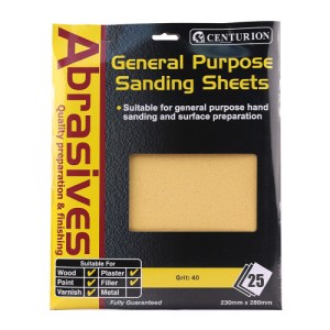 Centurion® Abrasives Sandpaper Sheets, Extra Coarse 2½ / 40 Grit