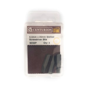 Centurion® 6.5 x 25mm Slot Screwdriver Bit (Pack of 3)