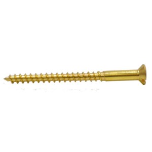 CenturionĀ® 2 1/2" x 10 SC Slotted Brass Woodscrews with Countersunk Head (200)