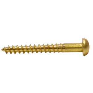 CenturionĀ® 1 1/2" x 8 SC Slotted Brass Round Head Woodscrews (200)