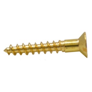 CenturionĀ® 1 1/4" x 10 SC Slotted Brass Woodscrews with Countersunk Head (200)