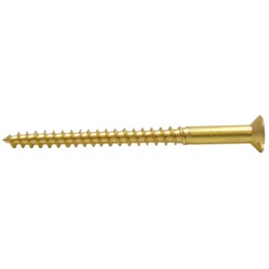 CenturionĀ® 3" x 12 SC Slotted Brass Woodscrews with Countersunk Head (100)