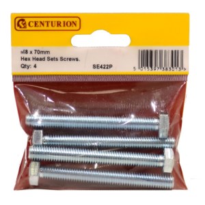 CenturionĀ® M8 x 70mm Hex Head Set Screws (Pack of 4)
