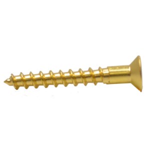CenturionĀ® 1 1/4" x 8 SC Slotted Brass Woodscrews with Countersunk Head (200)