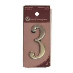 Initial MonogramĀ® 2" Silver Effect Numeral 3