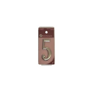 Initial MonogramĀ® 2" Silver Effect Numeral 5