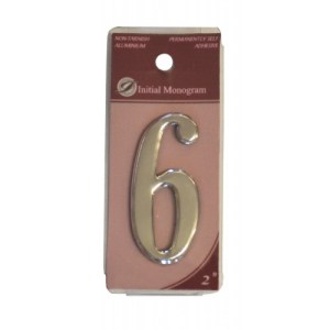 Initial MonogramĀ® 2" Silver Effect Numeral 6