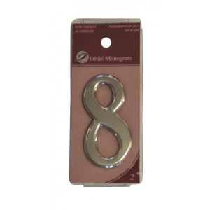 Initial MonogramĀ® 2" Silver Effect Numeral 8