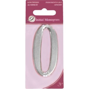 Initial MonogramĀ® 3" Silver Effect Numeral 0