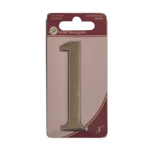 Initial MonogramĀ® 3" Silver Effect Numeral 1